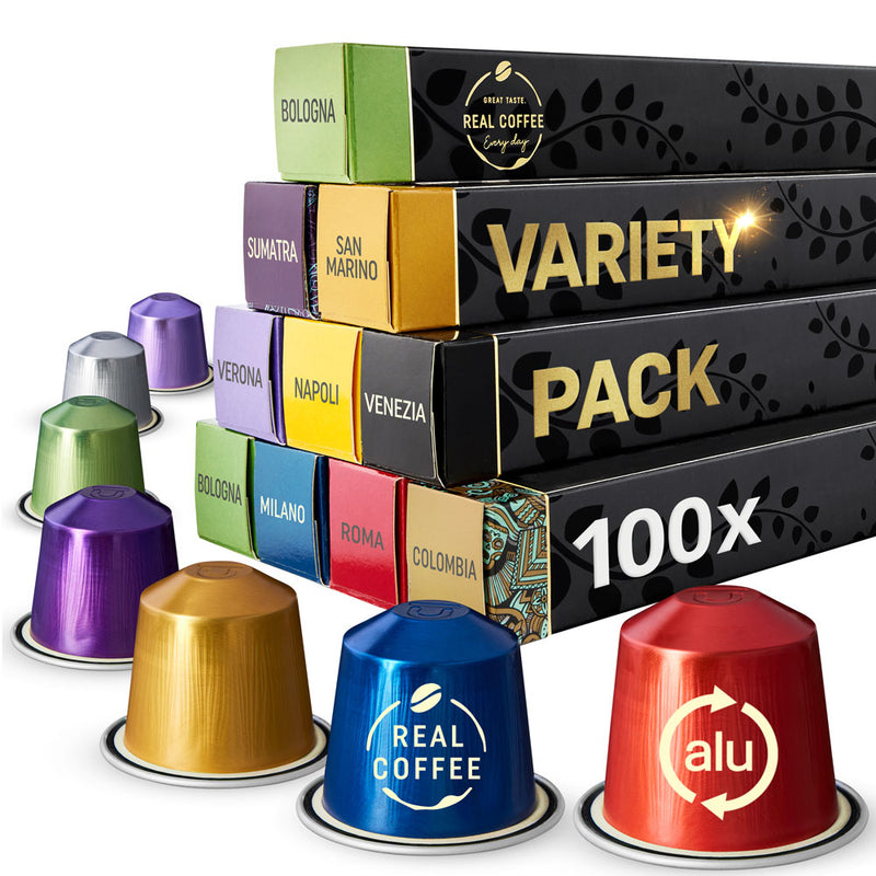 Mixed Variety Pack for Nespresso® | 100 Test Winning Aluminum Capsules | 9 Distinctive Italian Flavors | 100% Nespresso® Compatible Pods - Mixed Variety Pack for Nespresso, 100 Test Winning Aluminum Capsules, 9 Distinctive Italian Flavors, 100% Nespresso Compatible Pods