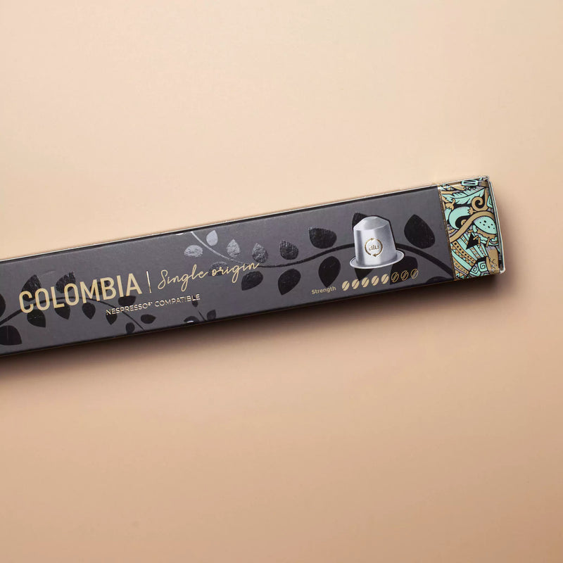 Colombia Lungo Single Origin | Pack of 10 - 100 Aluminum Capsules | 100% Arabic | Nespresso® Compatible | Eco-Friendly & Fairtrade Coffee - Colombia Lungo Single Origin, Aluminum Capsules, 100% Arabic, Nespresso Compatible, Eco-Friendly & Fairtrade Coffee