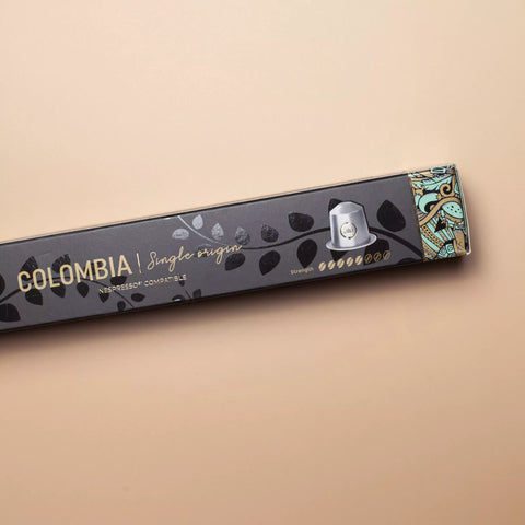 Colombia Lungo Single Origin, Aluminum Capsules, 100% Arabic, Nespresso Compatible, Eco-Friendly & Fairtrade Coffee