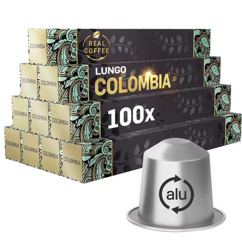 Colombia Lungo Single Origin | Pack of 10 - 100 Aluminum Capsules | 100% Arabic | Nespresso® Compatible | Eco-Friendly & Fairtrade Coffee - Colombia Lungo Single Origin, Pack of 10 - 100 Aluminum Capsules, 100% Arabic, Nespresso Compatible, Eco-Friendly & Fairtrade Coffee