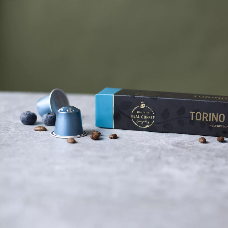 ‘Torino’ Decaf Italian Espresso | Pack of 10 - 100 Aluminum Capsules | 100% Arabica | Nespresso® Compatible | Fairtrade - Torino Decaf Italian Espresso, Aluminum Capsules, 100% Arabica, Nespresso Compatible, Fairtrade